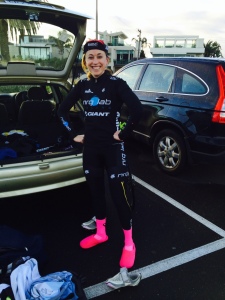 Getting ready to hit the road... everyone wears pink slippers to training right?